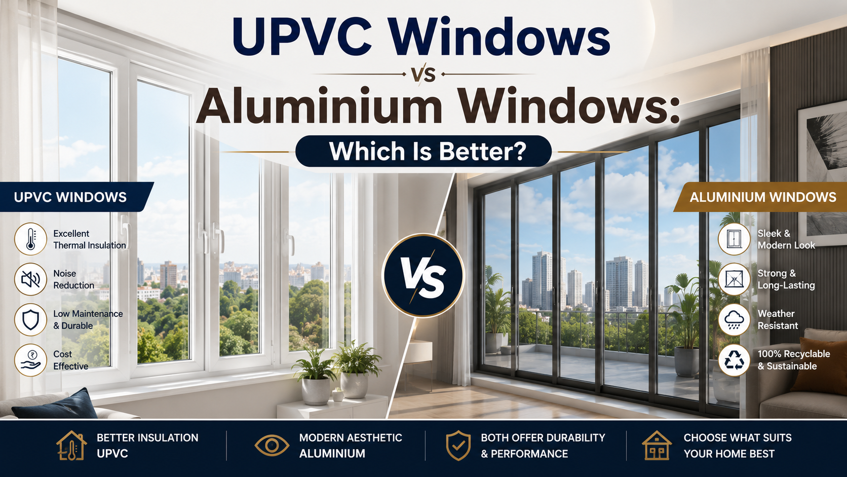 UPVC windows vs aluminium windows