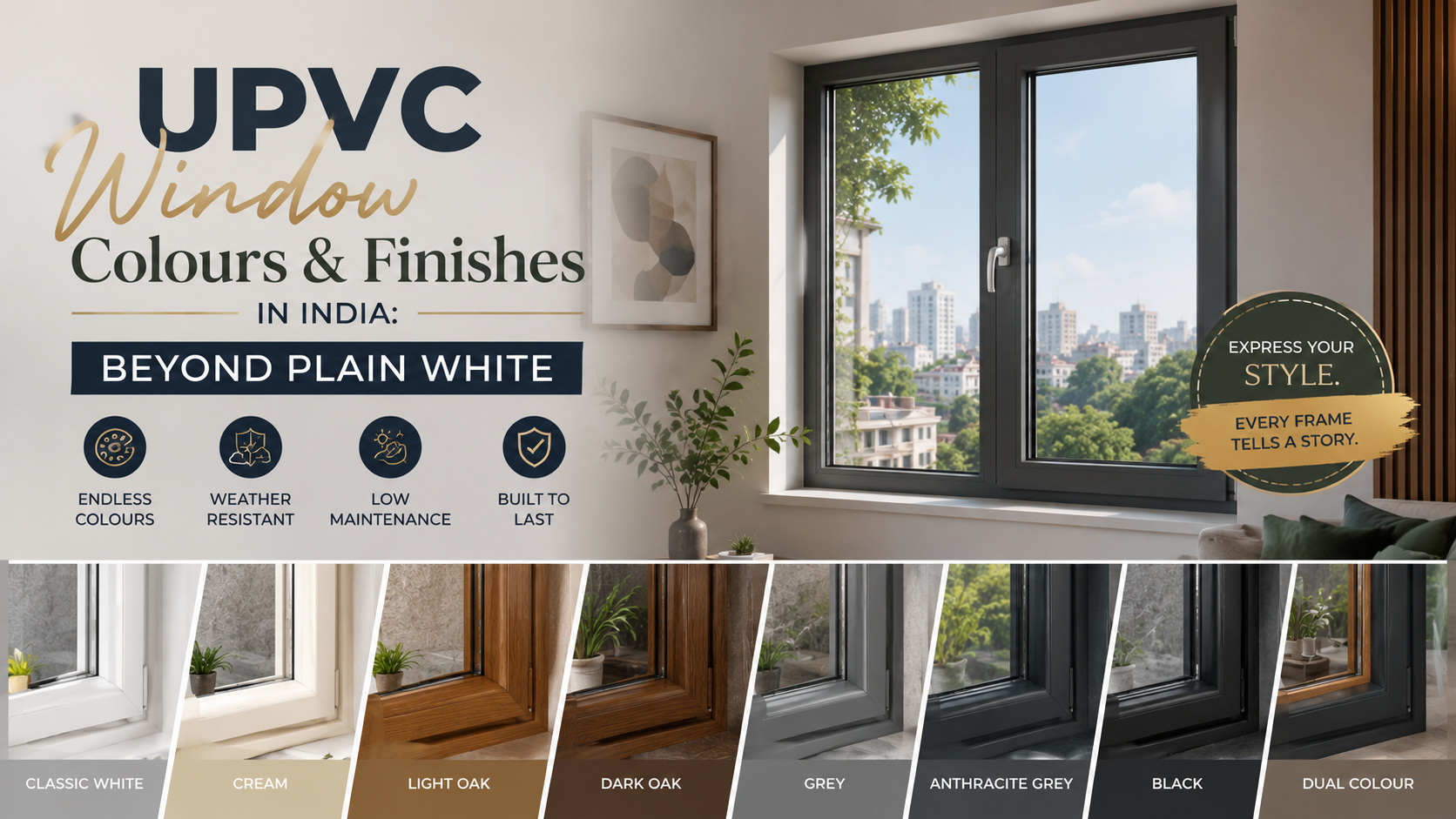 UPVC window frame colours India