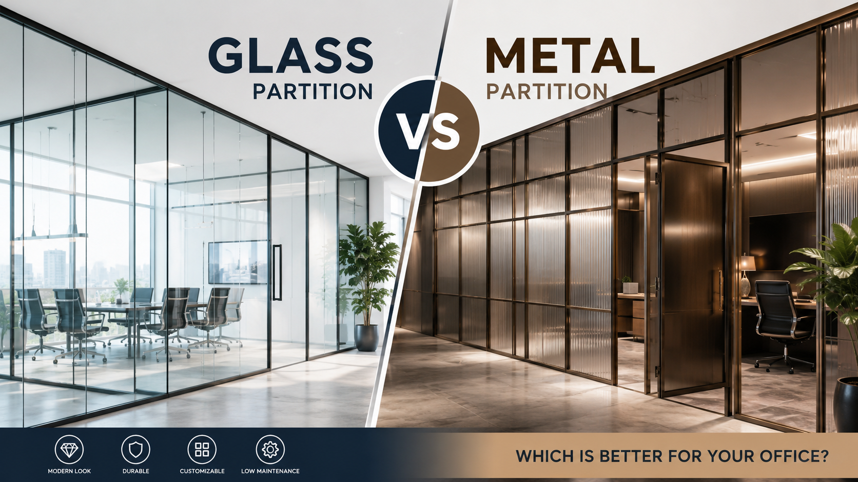 glass vs metal partition