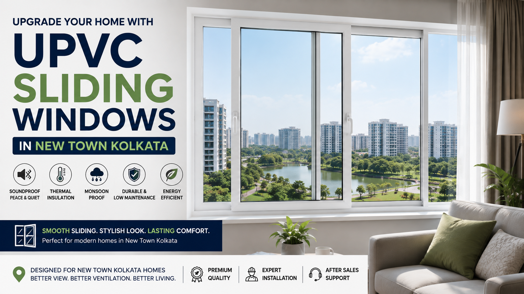 UPVC sliding windows in New Town Kolkata