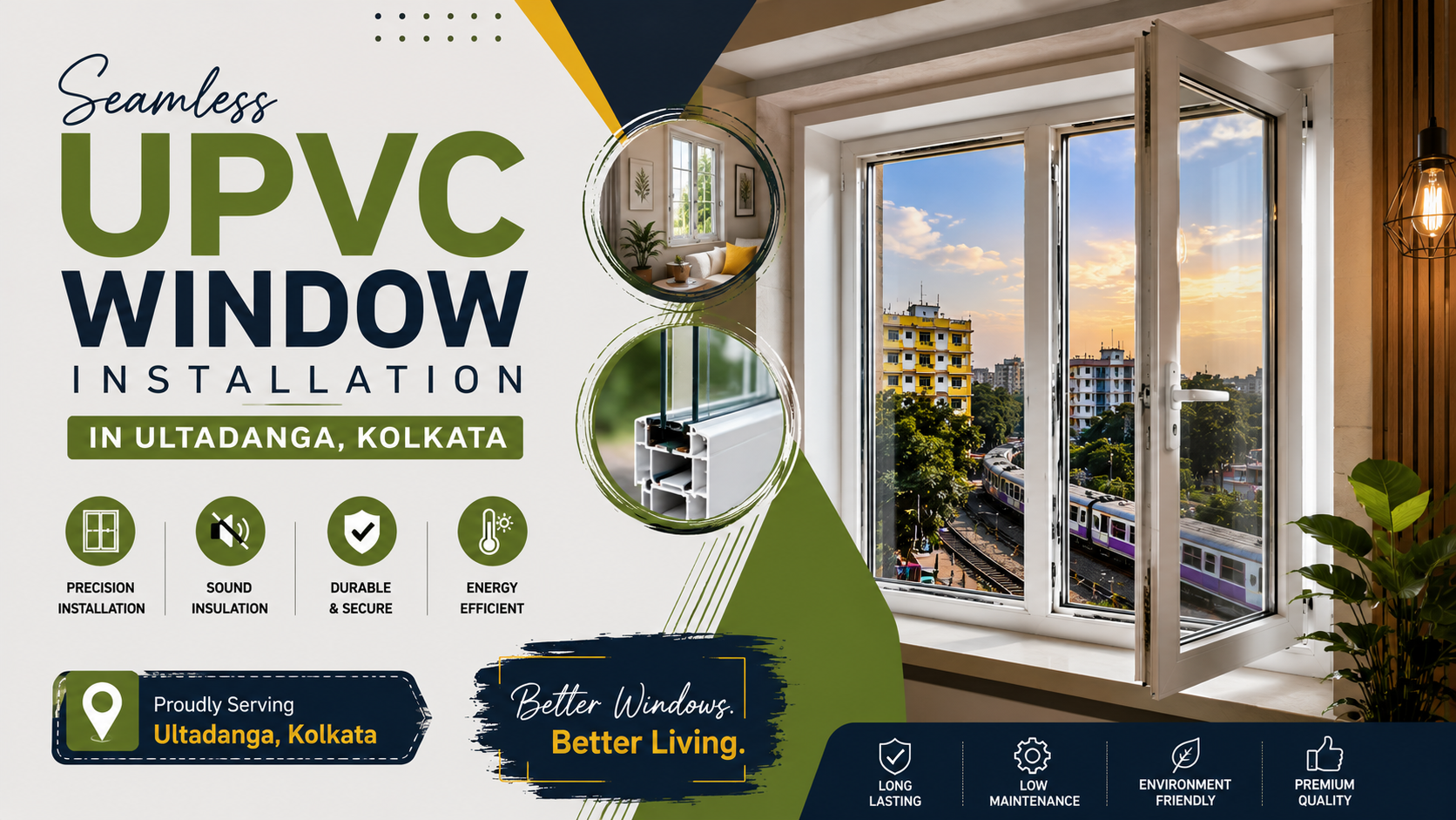 UPVC window installation in Ultadanga Kolkata