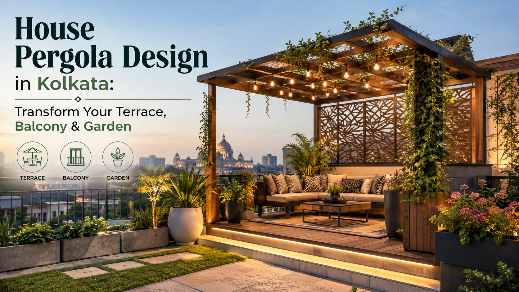 house pergola design in Kolkata