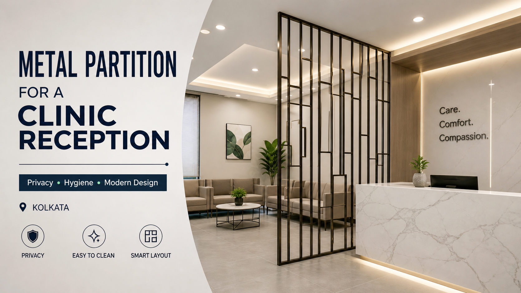 metal partition for clinic reception Kolkata