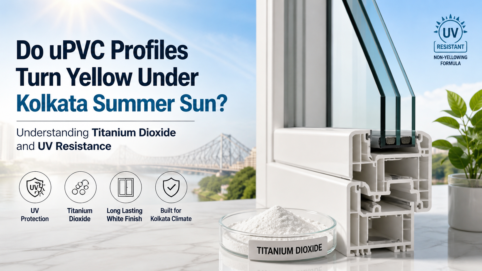 upvc window yellowing protection uv resistance Kolkata
